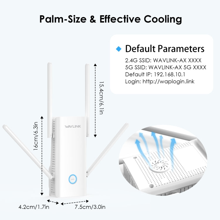 Rynx | Wavlink WN583AX3 AX3000 Dual Band WiFi Repeater/AP/Router/Mesh Mode WiFi Extender, Socket:EU Socket