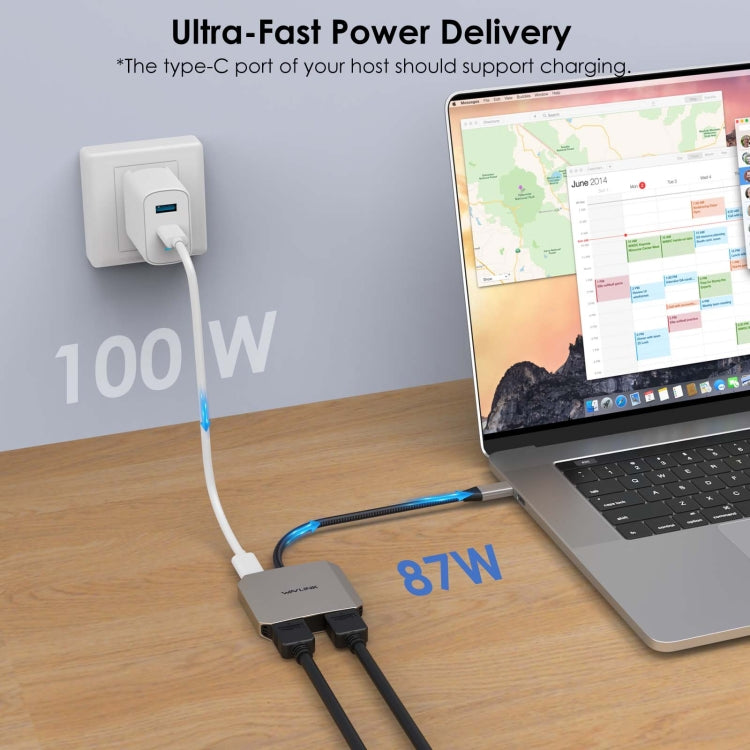 Rynx | WAVLINK WL-UHP510Pro 4K/60Hz Video Converter USB-C Male to Dual HDMI Female Adapter