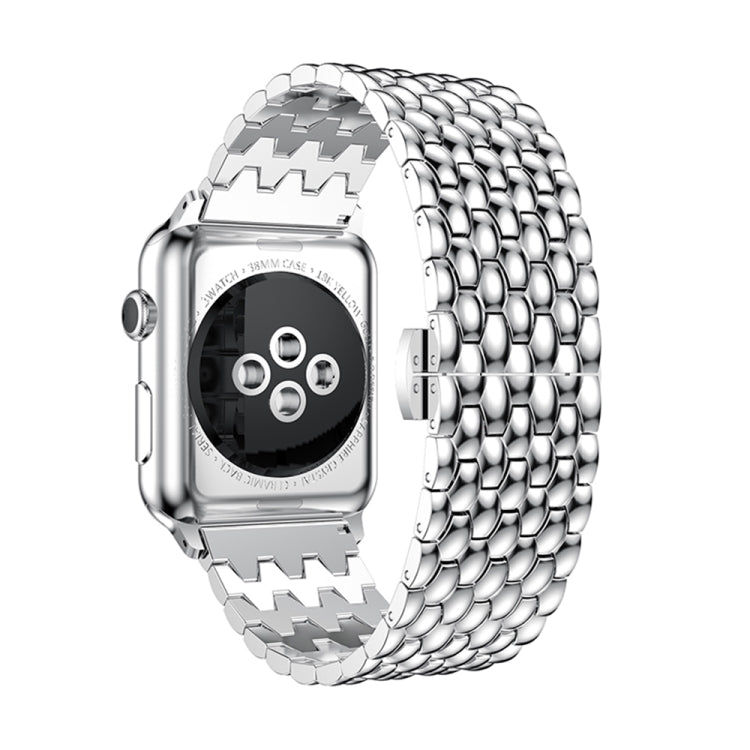 Rynx | Dragon Grain Solid Stainless Steel Bracelet Watch Band for Apple Watch Series 3 & 2 & 1 42mm (Silver)