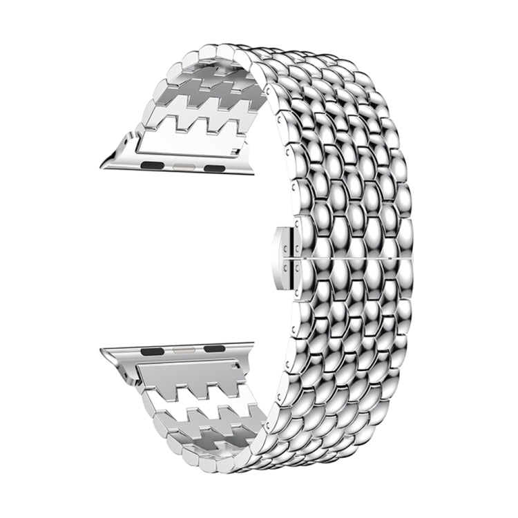 Rynx | Dragon Grain Solid Stainless Steel Bracelet Watch Band for Apple Watch Series 3 & 2 & 1 42mm (Silver)