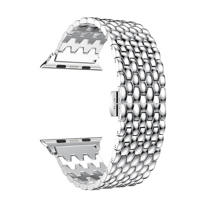 Rynx | Dragon Grain Solid Stainless Steel Bracelet Watch Band for Apple Watch Series 3 & 2 & 1 42mm (Silver)