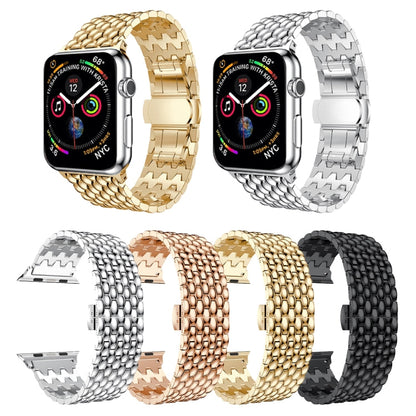 Rynx | Dragon Grain Solid Stainless Steel Bracelet Watch Band for Apple Watch Series 3 & 2 & 1 42mm (Silver)