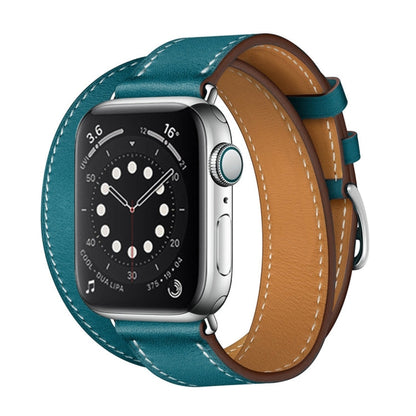 Rynx | For Apple Watch 3 / 2 / 1 Generation 42mm Universal Leather Double Loop Watch Strap (blue)