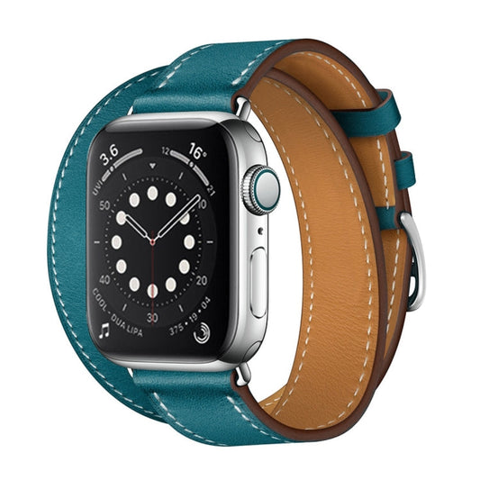 Rynx | For Apple Watch 3 / 2 / 1 Generation 42mm Universal Leather Double Loop Watch Strap (blue)