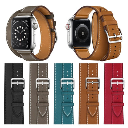 Rynx | For Apple Watch 3 / 2 / 1 Generation 42mm Universal Leather Double Loop Watch Strap (blue)