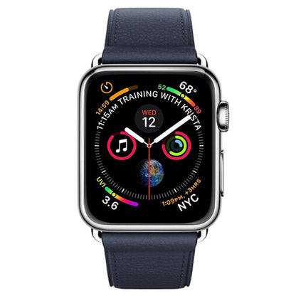 Rynx | Classic Button Leather Watch Band for Apple Watch Series 3 & 2 & 1 42mm (Midnight Blue)