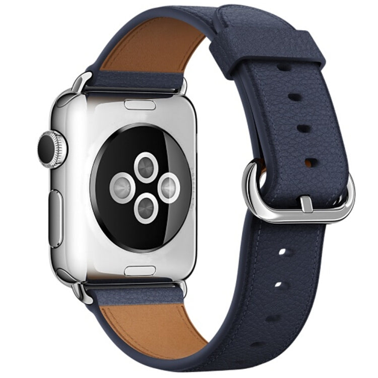 Rynx | Classic Button Leather Watch Band for Apple Watch Series 3 & 2 & 1 42mm (Midnight Blue)