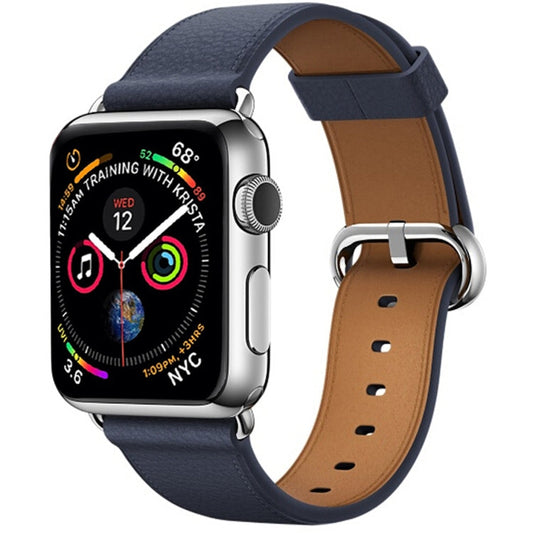 Rynx | Classic Button Leather Watch Band for Apple Watch Series 3 & 2 & 1 42mm (Midnight Blue)