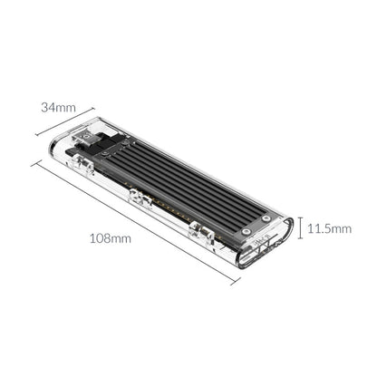 Rynx | ORICO TCM2F-C3 NGFF M.2 Hard Drive Enclosure, tool-free Type-C connection, transparent hard drive box