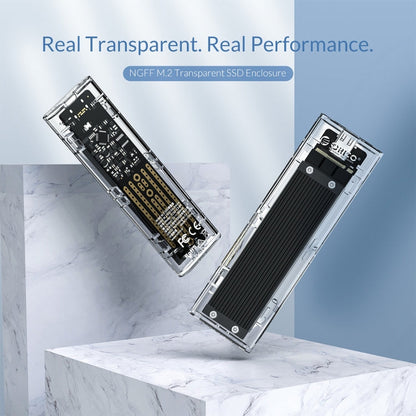 Rynx | ORICO TCM2F-C3 NGFF M.2 Hard Drive Enclosure, tool-free Type-C connection, transparent hard drive box