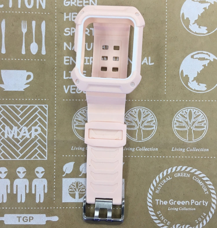 Rynx | For Apple Watch 3 / 2 / 1 Generation 38mm All-In-One Silicone Band (Pink + White)