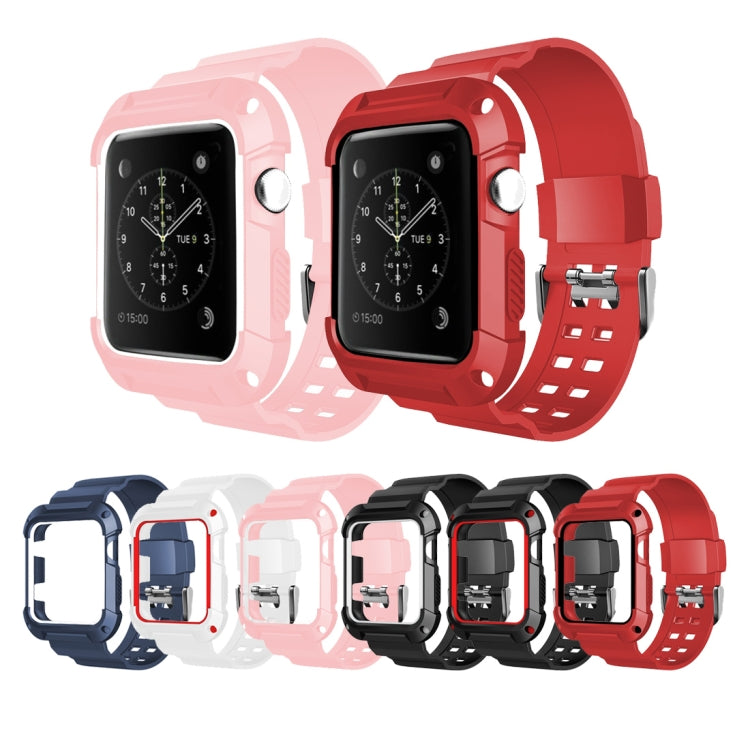 Rynx | For Apple Watch 3 / 2 / 1 Generation 38mm All-In-One Silicone Band (Pink + White)