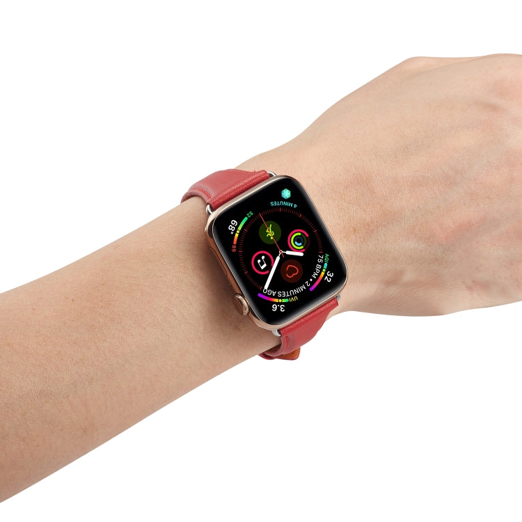 Rynx | For Apple Watch 3 / 2 / 1 generations 42mm universal thin leather strap (Red)