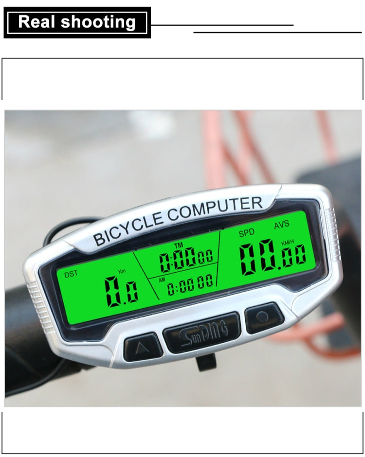 Rynx | SUNDING SD-558C Bicycle Computer Wireless Digital LCD Backlight Road Speedometer Stopwatch Speedometer