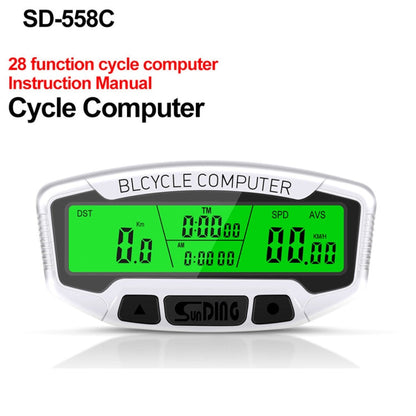 Rynx | SUNDING SD-558C Bicycle Computer Wireless Digital LCD Backlight Road Speedometer Stopwatch Speedometer