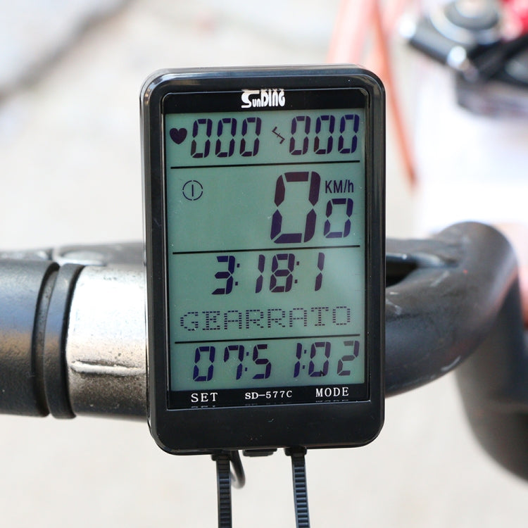 Rynx | SUNDING SD-577C  Cycling Computer LCD Backlight Waterproof Wireless Stopwatch MTB Bike Odometer Stopwatch Bicycle Speedometer