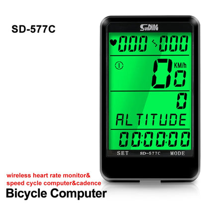Rynx | SUNDING SD-577C  Cycling Computer LCD Backlight Waterproof Wireless Stopwatch MTB Bike Odometer Stopwatch Bicycle Speedometer