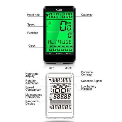 Rynx | SUNDING SD-577C  Cycling Computer LCD Backlight Waterproof Wireless Stopwatch MTB Bike Odometer Stopwatch Bicycle Speedometer