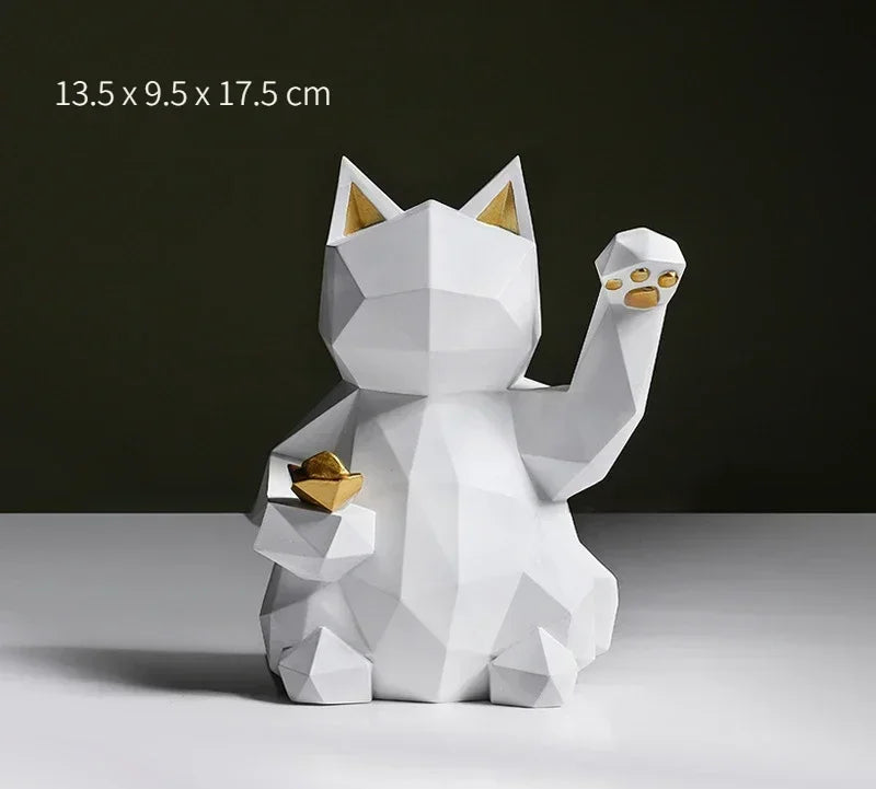 Rynx | Nordic Minimalism Geometry Lucky Cat Statues