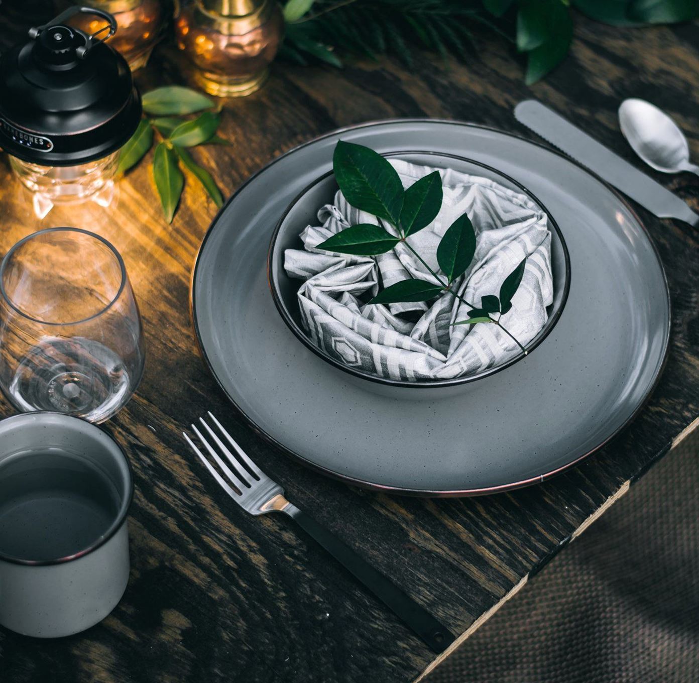 Rynx | Enamelled Tableware Collection - Slate Grey