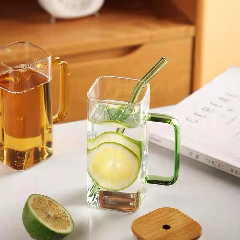 Rynx | Stylish Square Large Capacity Mug with Straw