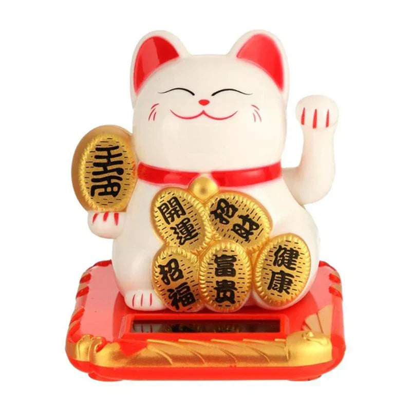 Rynx | LuckyMiko Chinese Lucky Cat | Waving Cat with Movable Arm | Feng Shui Decoration for Home & Office | Symbol of Prosperity