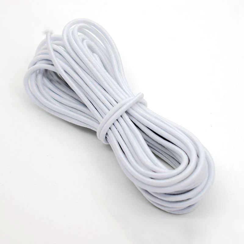 Rynx | High-Quality Strong Elastic Rope – White/Black Rubber Band for DIY Sewing and Crafts, Available in 1/2/3/4/5MM