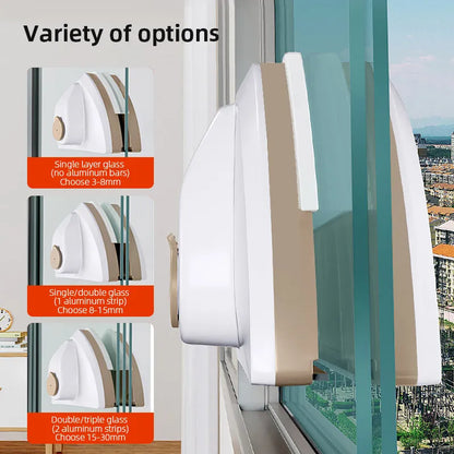 Rynx | Magnetic Double-Side Window Cleaner Brush - Automatic Water Discharge Wiper for Effortless Glass Window Cleaning