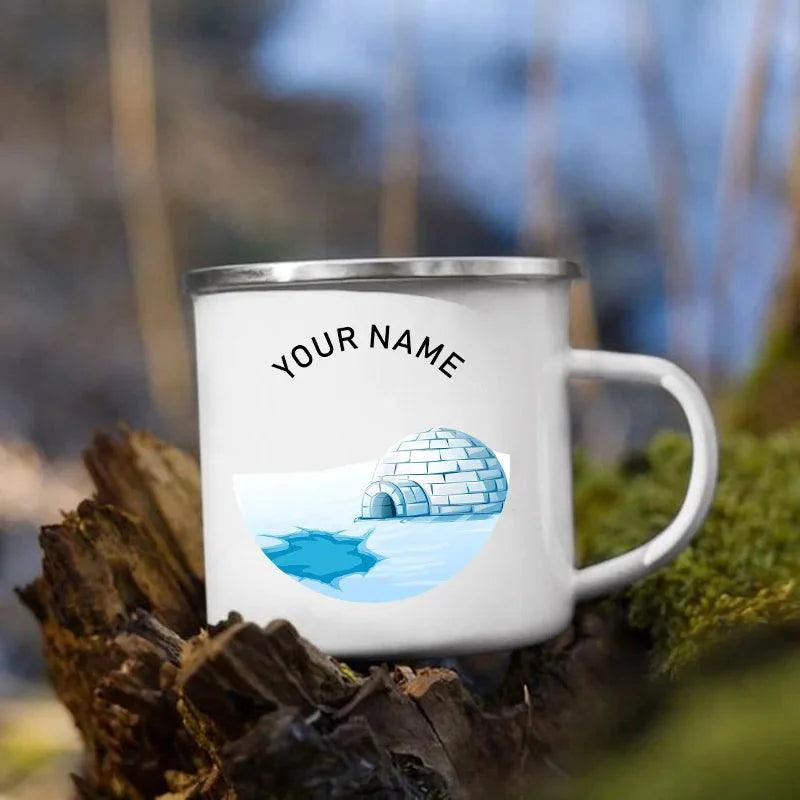 Rynx | Customizable Enamel Camping Mug for Unforgettable Outdoor Experiences - Personalized Coffee and Beer Mug
