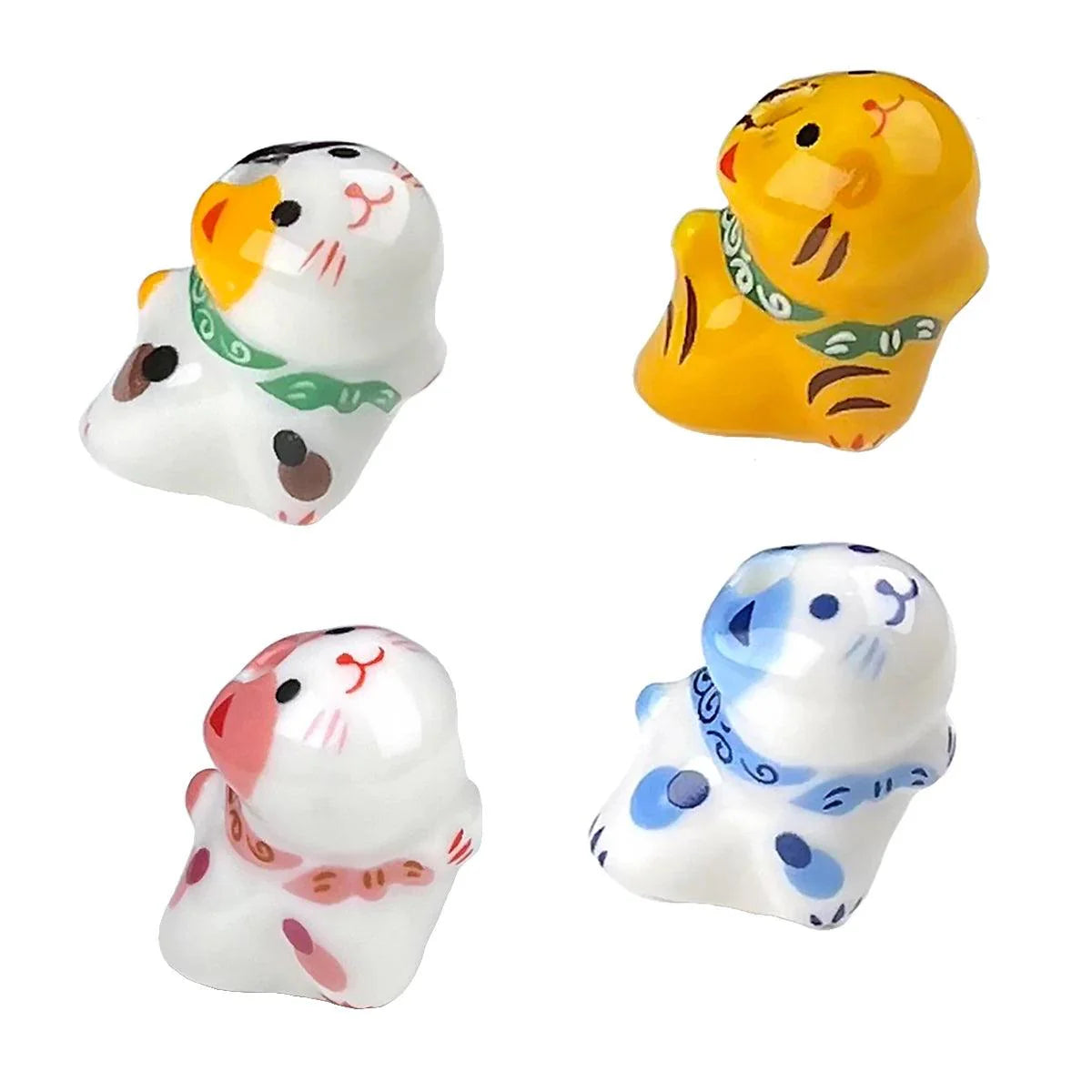 Rynx | Charming anime-inspired lucky cat ceramic beads for creative jewelry projects - 15x21mm porcelain essentials with vertical hole