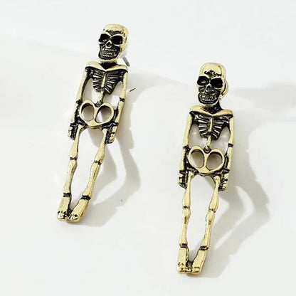 Rynx | Vintage Halloween Skull Skeleton Drop Earrings
