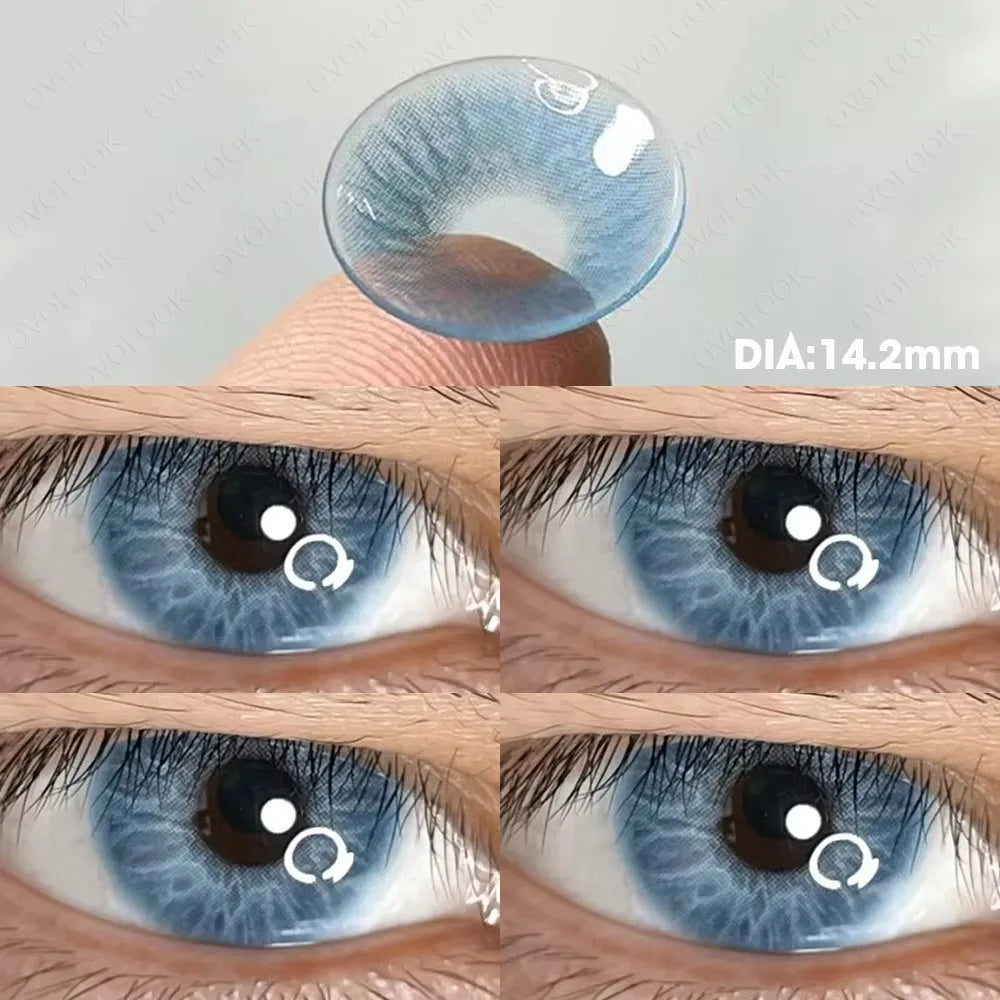 Rynx | 1 Pair (2 pieces) Prescription glasses with diopters colored contact lenses for eye beauty blue green eye color lenses nearsightedness