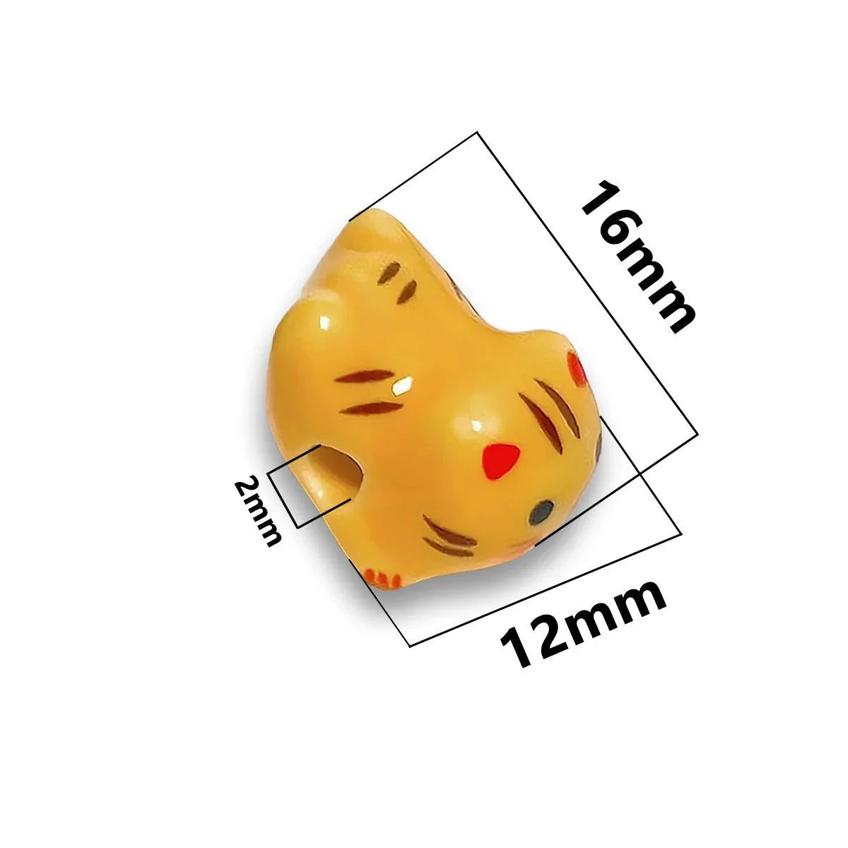 Rynx | Charming anime-inspired lucky cat ceramic beads for creative jewelry projects - 15x21mm porcelain essentials with vertical hole