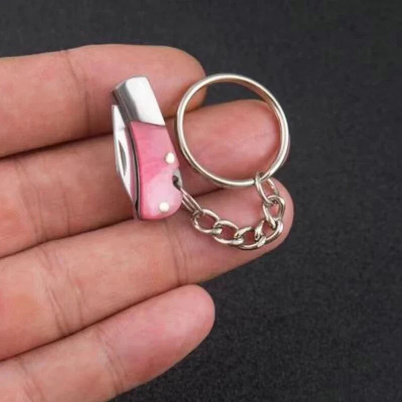 Rynx | New Mini Fold Knife Keychain - Portable Acrylic Small Blade Pendant, Cute Outdoor Hanging Camping Keyring