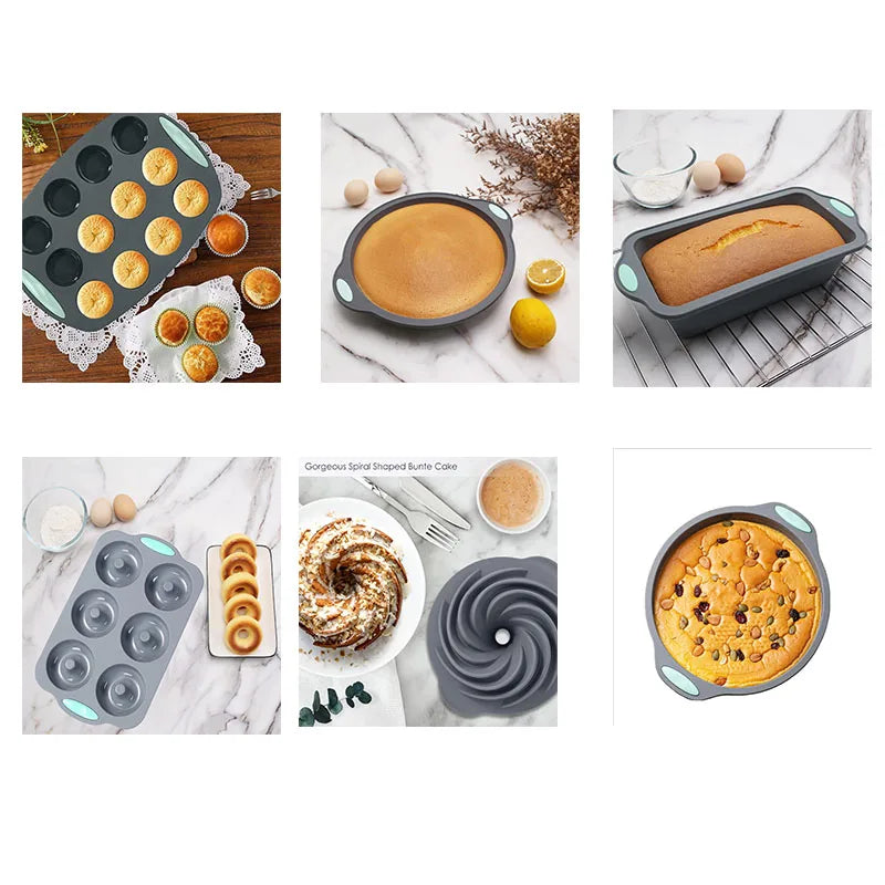 Rynx | 3D Silicone Bread and Muffin Mold Set - Heat Resistant, Non-Stick Kitchen Bakeware for Cakes and Pastries