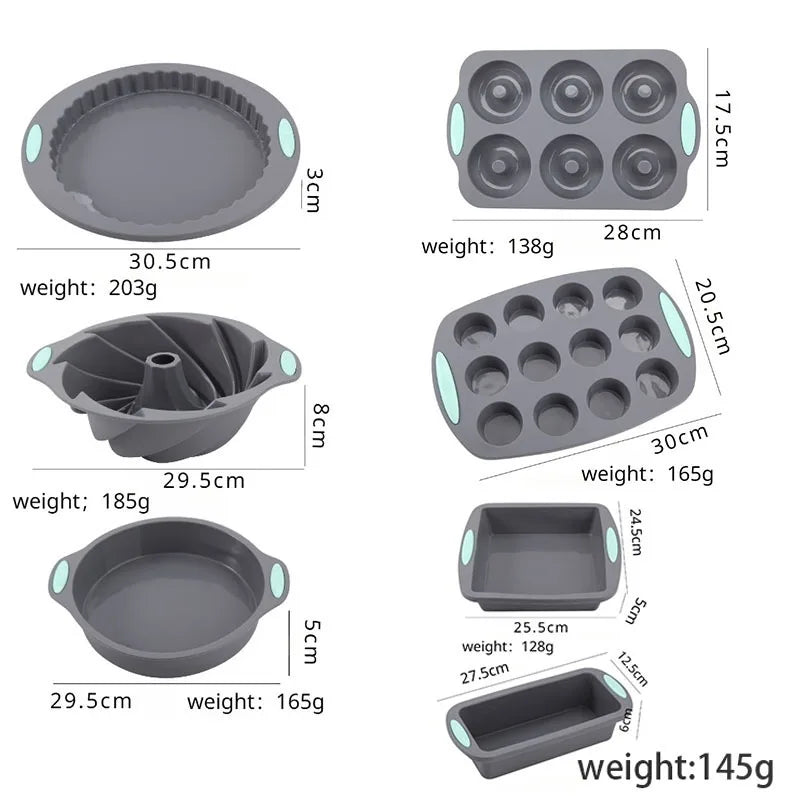 Rynx | 3D Silicone Bread and Muffin Mold Set - Heat Resistant, Non-Stick Kitchen Bakeware for Cakes and Pastries