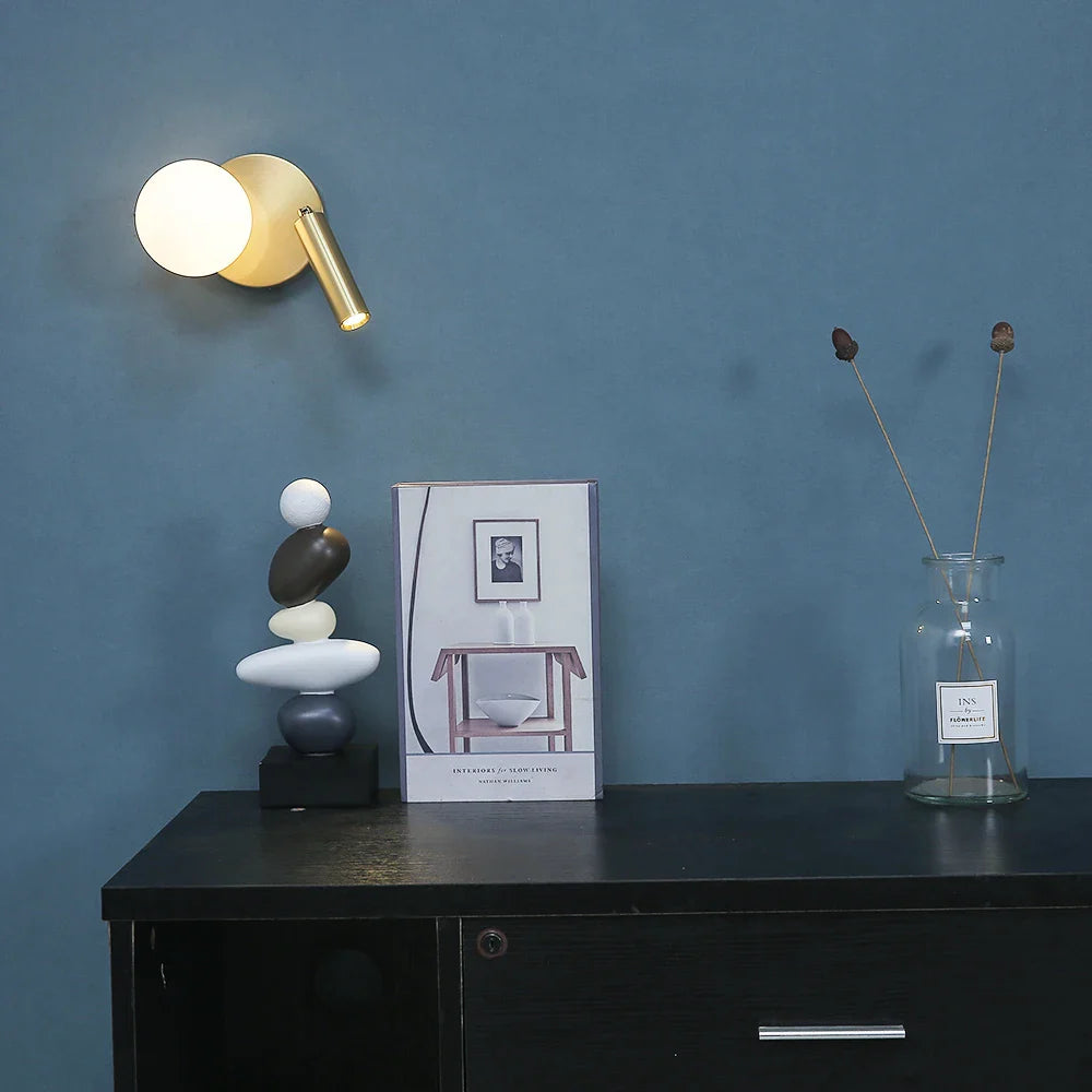 Rynx | NordicLux - Modern LED Bedside Lamp Rotating Glass Wall Lamp Bedroom and Living Room Decor