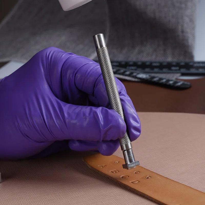 Rynx | Adjustable Metal Stamp Set for Leathercraft: Alphabet and Number Impressions