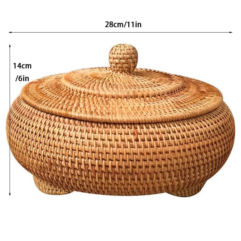 Rynx | Elegant handwoven rattan storage chest - Stylish organizer for any room