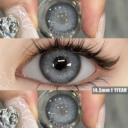 Rynx | Colorful contact lenses for eyes Green Contact Gray Brown Colorful lenses Fashion Blue Lens Annual Makeup Eyes Contact NORWAY-GREY 0