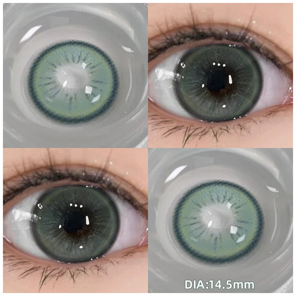 Rynx | 1 Pair (2 pieces) Prescription glasses with diopters colored contact lenses for eye beauty blue green eye color lenses nearsightedness