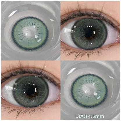 Rynx | 1 Pair (2 pieces) Prescription glasses with diopters colored contact lenses for eye beauty blue green eye color lenses nearsightedness