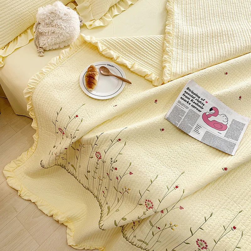 Rynx | embroidered throw blanket