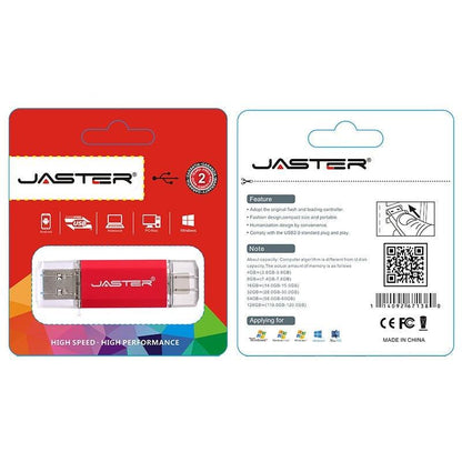Rynx | Premium 2-in-1 Type-C USB Flash Drive - Golden Metal Design with High-Speed Data Transfer and Enhanced Security