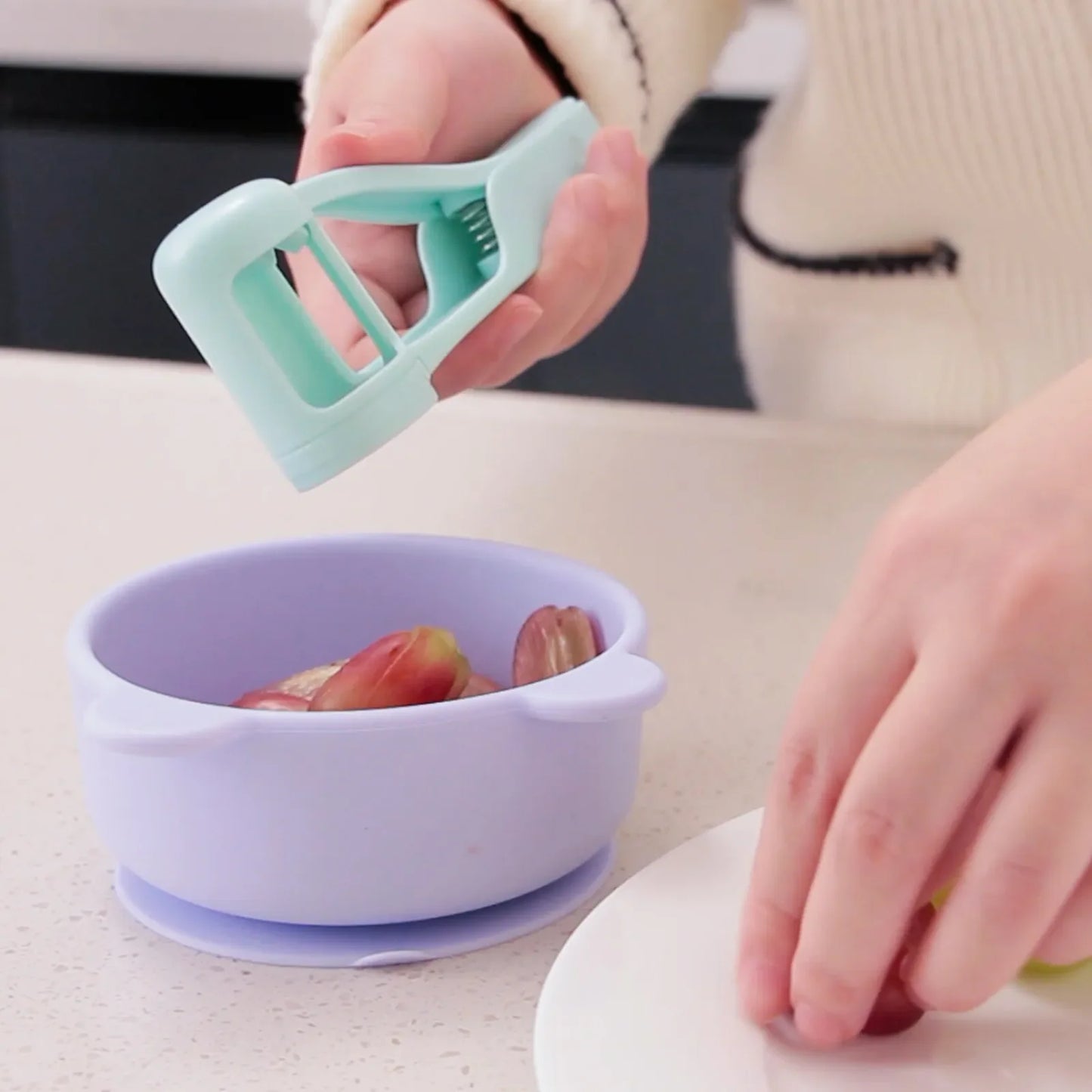 Rynx | Tomato Slicer Cutter Grape & Cherry Fruit Salad Splitter - Handy Kitchen Gadget for Toddlers and Babies