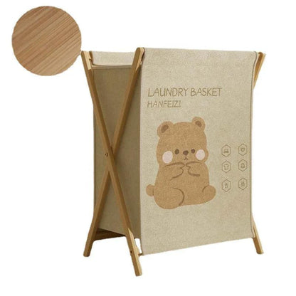 Rynx | Chic foldable laundry basket with lid - Elegant cotton-linen organizer for stylish home storage