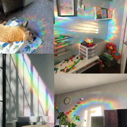 Rynx | PVC Rainbow Suncatcher Window Stickers | Cat Butterfly Prism Glass Wall Decal | Home Kids Bedroom Decoration