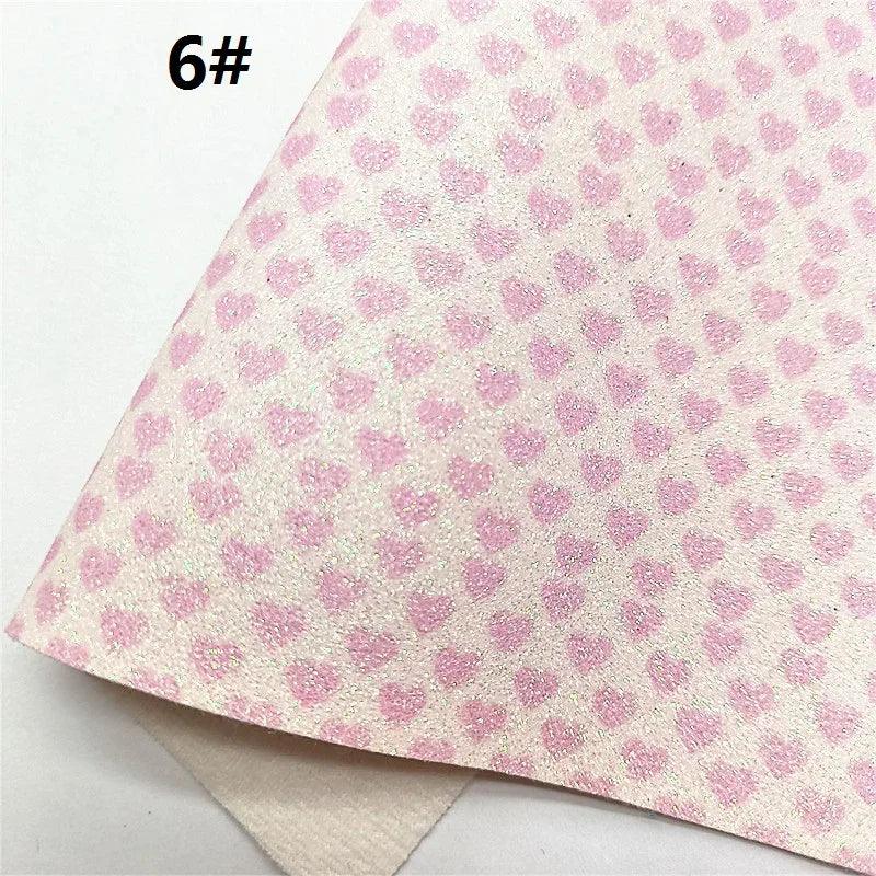 Rynx | Sparkling Pink Heart & Cloud Faux Leather Crafting Sheet - Ideal for DIY Projects