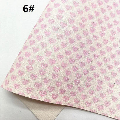 Rynx | Sparkling Pink Heart & Cloud Faux Leather Crafting Sheet - Ideal for DIY Projects