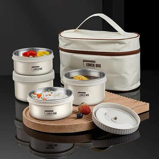 Rynx | Stainless Steel Thermo Bento Lunch Box Set with Portable Stackable Design